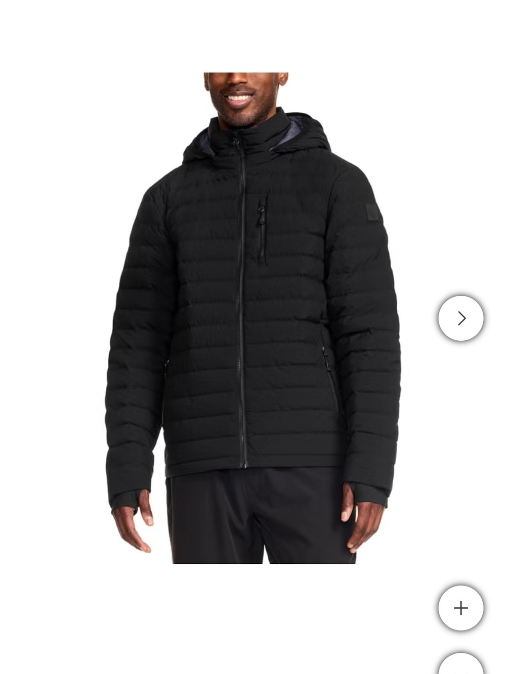 Lole Men's Black Quilted Hooded Puffer Jacket